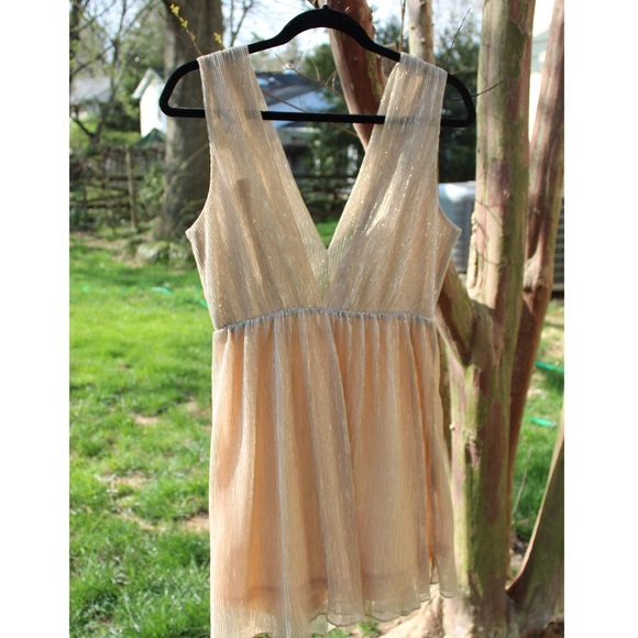 Tobi Luxe Primettes Skater Dress in Gold - Picture 7 of 8